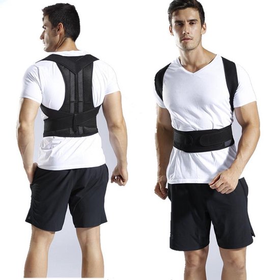 TDR - Houding Correctie Brace - Fysio - Postuur Corrector - Rug Band / Schouder Band - Brace voor rechte rug - Zwart - Maat M