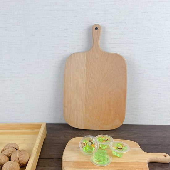 2 stuks Multifunctionele Beukenhouten Snij- en Serveerplank met Ophangbaar Ergonomisch Handvat-Praktisch en Stijlvol voor Elke Keuken en Borrel- 32,5*19,5*1,5cm