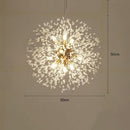 Xtraworks - Vuurwerk / Paardenbloem Kroonluchter - Goudkleurig - 50cm - Inclusief lamp peertjes / gloelampen