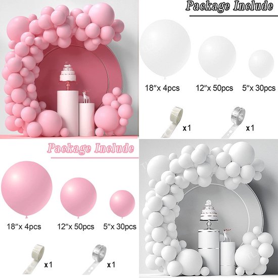 86-delige Macaron Ballonnenset -Ballonnenboog- Feest/ Party-Verjaardag-jubileum-Decoratie-lichtroze