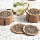 12 stuks Kurken Onderzetters met houder voor Glazen met Mand