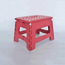 2 Stuks verdikt kunststof opvouwbaar krukje -Lichte Draagbare-Met Antislip Oppervlak-rood 29x22x22cm