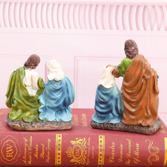 Compacte Kerststalfiguur Maria, Jozef en Jezus - 8.5x5x11cm