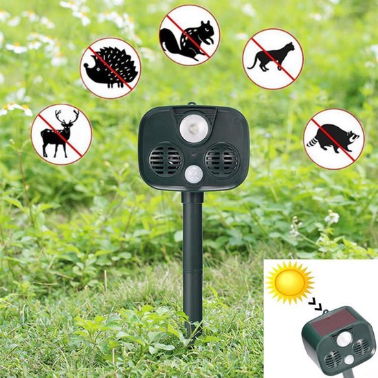 TDR - Ongedierte Bestrijder - Ultrasone - Steenmarters /Vogels / Ratten / Muizen / Katten- Opladen met zonne-energie - donkergroen
