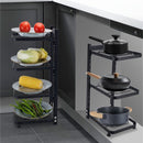 4 Lagen Verstelbaar Pannenrek van Premium Koolstofstaal - Ruimtebesparend, Multifunctioneel & Stevig - Perfect voor Potten, Pannen & Keukengerei-zwart