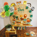 68 delig verjaardagset - Thema: Safari en dieren - Versiering voor feestjes, verjaardag - feestdecoratie