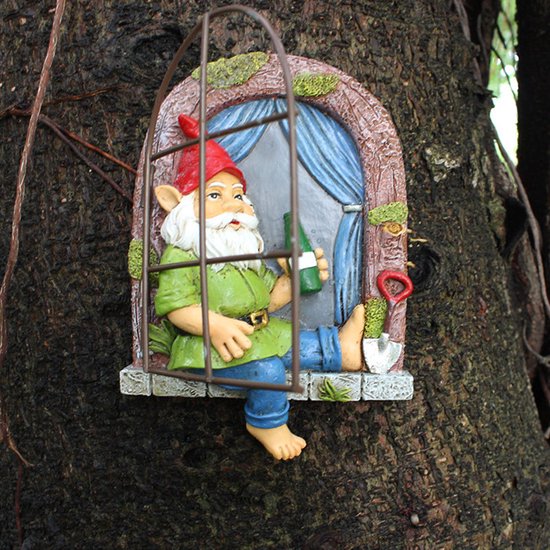 Drinkende Tuinkabouter - Ophangbaar Standbeeld 10.5x15cm