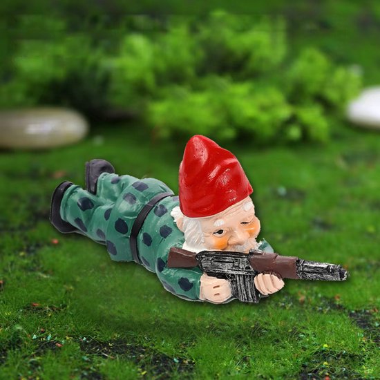 3delige Set Gedetailleerde Militaire Gevechtstuinkabouters i