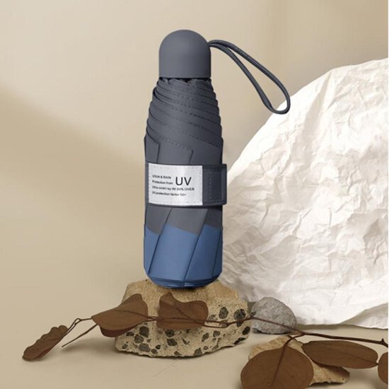 TDR -Opvouwbare Paraplu -Windproof- zonnescherm UV-SPF 50+compact en draagbaar-  Extra sterk   -haze blue