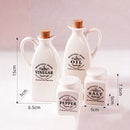 Klassieke Witte Keramische Olie- & Azijnfles Set met Zout- & Peperstrooier – 4-delig – 150ml – Elegant Design