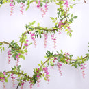 2x Gesimuleerde wisteria rank, slingerplant 180cm paars-rood
