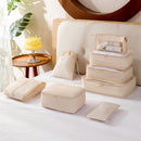 9 delige reisopbergtassenset-Packing Cubes-Bagage organizers- Duurzaamheid en Stijlvol Reizen-ivoorwit