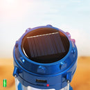 Solar LED Campinglamp Blauw - Handvat, USB, Powerbank, IP10