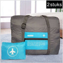 2x Draagbare Opvouwbare Opbergtas - 32L Handbagage Blauw