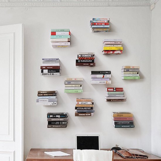 prachtige verborgen metalen boekenplank-zwevende boekenplank