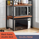 TDR - Keukenplanken - magnetron tafel - 2 lagen - Zwart Frame - Oud sandelhout - 53 x 35 x 38 cm