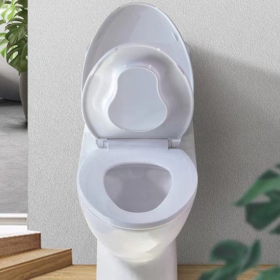 2-in-1 Toiletbril voor Gezinnen met Kinderen - Veilig, Stil en Verwijderbaar Kinderzitje - Praktisch en Functioneel-wit