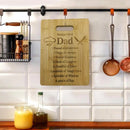 Bamboe Snij- & Serveerplank 'vaderliefde' - Duurzaam met Lasergravure - Ideaal als Borrelplank of Keuken Decor - Ophangbaar - Perfect vaderdag Geschenk - 28x22 cm