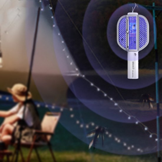 Unikorf 2-in-1 Muggenzapper USB, 1200mAh, UV-lamp, wit/grijs