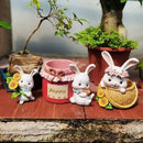 3delige Schattig konijn ornament - bloempot voor binnen en t
