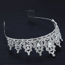 Elegante Zilver-Witte Kroon met Waterdiamanten voor Feesten