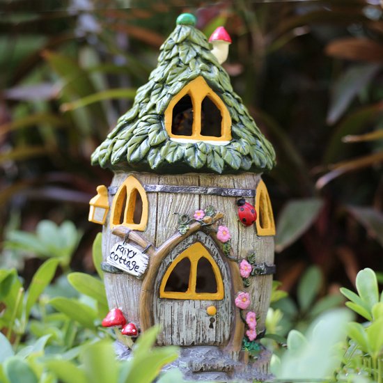 Zonne-energie lamp - Harsmateriaal - Bloemenhuisje - Krachtige LED-verlichting Waterbestendig IP55