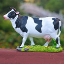 Levendig Koeienbeeldje van Synthetische Hars - Schattig Dieren Beeldhouwwerk voor Decoratie en Geschenken 22x8x17cm