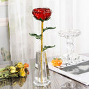 Glazen Vaas met Rode Roos - Decoratief & Elegant - Rood