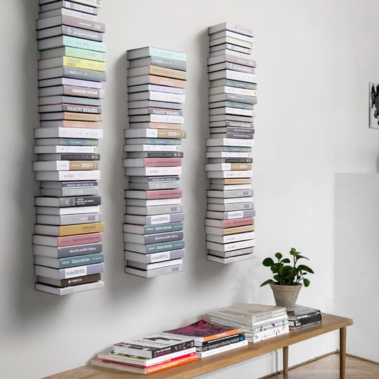 prachtige verborgen metalen boekenplank-zwevende boekenplank-10.5x6x6.6CM zwart