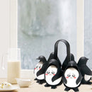 Pinguïn eirhouder met opvallend design-eierkoker-zwart