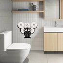 Metalen Wandmontage Opbergplank -Toiletrolhouder uilvormige -36x26x10CM-zwart