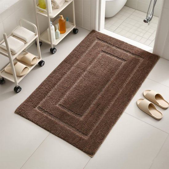 Absorberende Badkamer Vloermat – Verdikt, Anti-slip, Bruin – 40x60cm – Luxe Deurmat voor Badkamer & Toilet