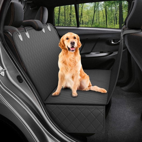 TDR - Hondendeken Auto Achterbank en Kofferbak - Beschermhoes -Autobench voor hond - Honden Deken Auto Achterbank 137*147CM -zwart
