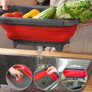 Opvouwbare wasbak, draagbare opvouwbare wasbak, afvoermand,