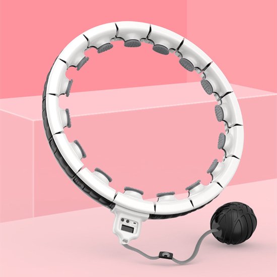 Verstelbare Fitness Hoelahoep - Hoelahoep - weighted hula hoop - Volwassenen Hoelahoeps - Wit - 2 kg
