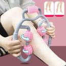 Fitness & Massage Set - De ultieme combinatie voor verbetering van lichaamsvorm en ontspanning - 1x Multifunctionele fitness en afslank klem & 1x Massage handvat met Rollers - Roze