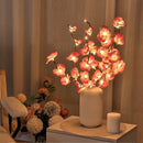 kunst plant/tak met licht paars phalaenopsis - extra leuk voor kertsmis - tak licht enkele 20 lichten (vaas niet inbegrepen)