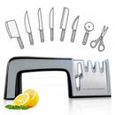 4 in 1 Messenslijper – Messen en scharen slijpen met 4 level slijpers – Simpel en snel in gebruik met vlijmscherp resultaat zonder slijpsteen – Kunststof – Zwart