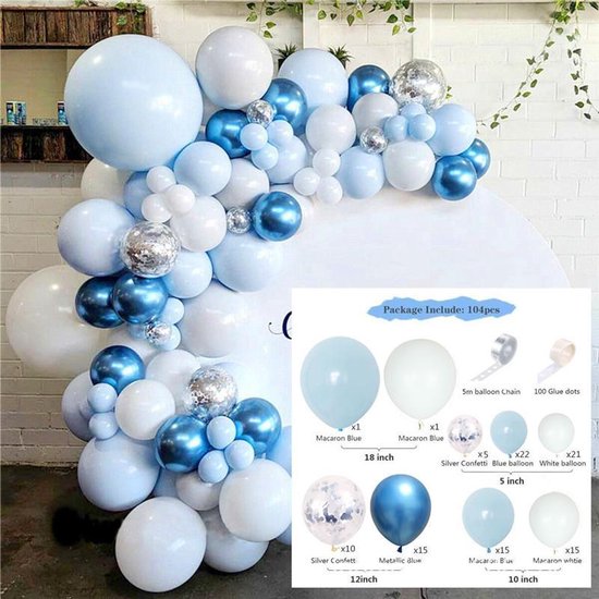 107-delig Ballonnenboog Blauwtinten voor Feest