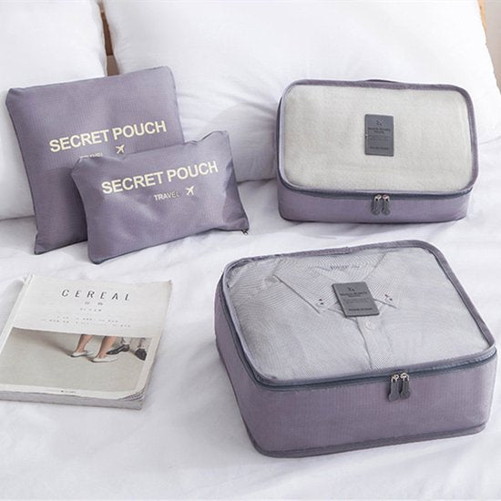 Merkloos 7-delige Packing Cubes Organizer - Grijs