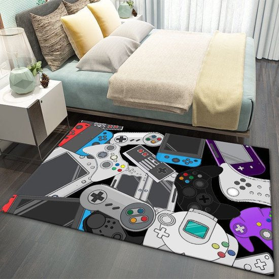 Gaming Tapijt 100x150cm - Game Console Design - Ideaal voor de Gamekamer, Kinderkamer & Woonkamer