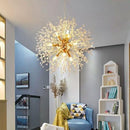 Xtraworks - Vuurwerk / Paardenbloem Kroonluchter - Goudkleurig - 50cm - Inclusief lamp peertjes / gloelampen