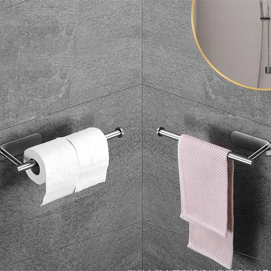 Ronde roestvrijstalen keukenpapierhouder - zilver