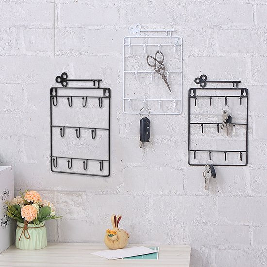 Stijlvolle Metalen Sleutelrek met 11 Haken-Wandorganizer-Rui