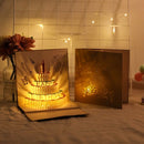 3D Verjaardagskaart met Licht- en Kaarseffecten - 15x15cm