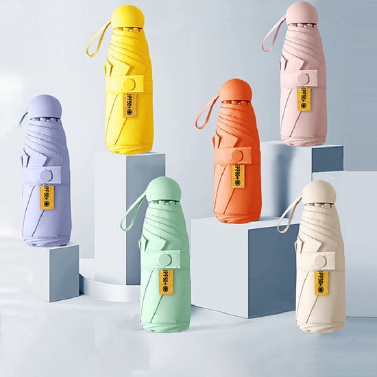 TDR--Opvouwbare Paraplu -Windproof-Zonbescherming Anti-Uv UPF50 + met gratis Reisetui- Paars