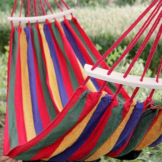 Hangmat met Ophangkoord, Opbergtas en Bevestigingstouwen -Ge