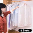 6 Stuks transparante stofhoezen voor kleding met Rits - Kled