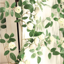 TDR-Luxe Bloemen Slinger witte roze-decoratieve slinger-Klimroos witte roze - Bruiloft Decoratie