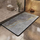 Antislip Absorberende Vloermat - 50x80 cm - Elegant Grijs Met Gouden Accent
